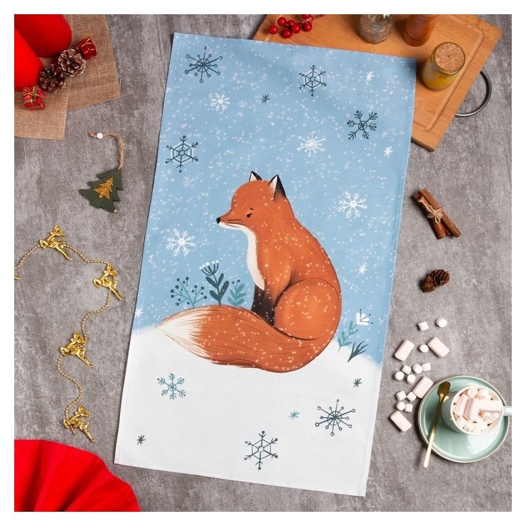 

Полотенце этель Snow Fox 40х73 см, 100% хл, саржа 190 гр/м2