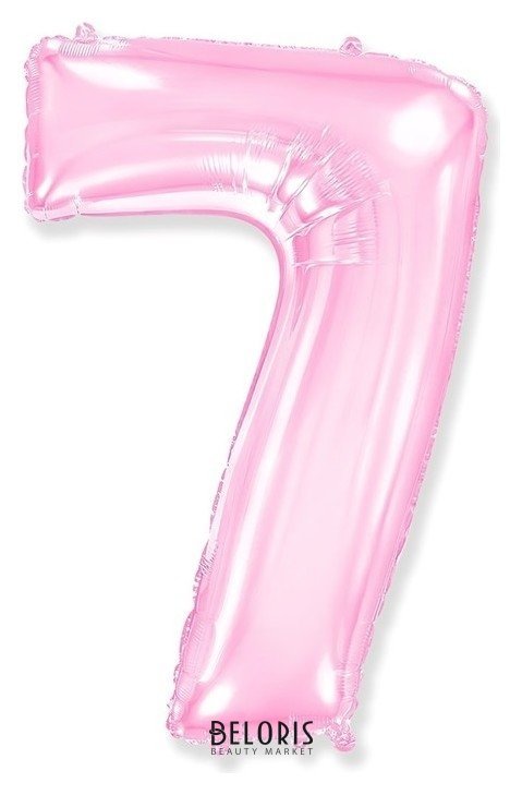 Шар фольгированный 40 Цифра 7 розовый, Pink Flexmetal