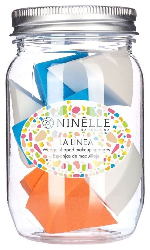 Набор треугольных спонжей для макияжа в баночке LA Linea  Ninelle