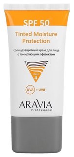 Крем для лица солнцезащитный тонирующий Tinted Moisture Protection Spf 50 Aravia Professional