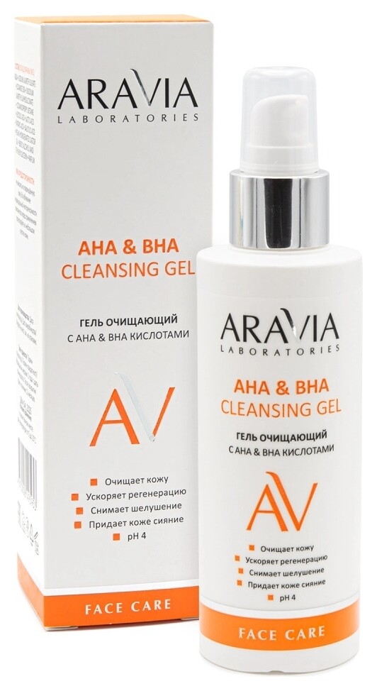 Гель для лица Очищающий с АНА & ВНА кислотами АНА & ВНА Cleansing Gel Aravia Professional