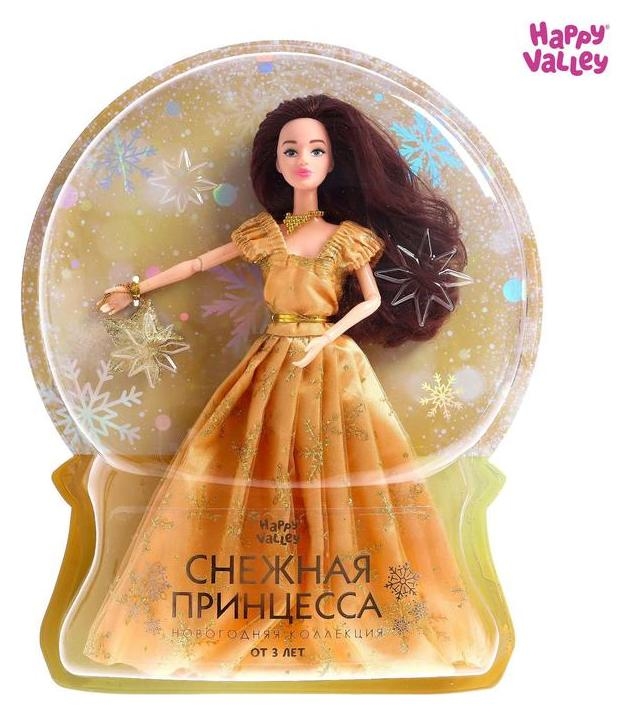 

Кукла-модель шарнирная «Снежная принцесса ксения», с аксессуаром, золотое платье