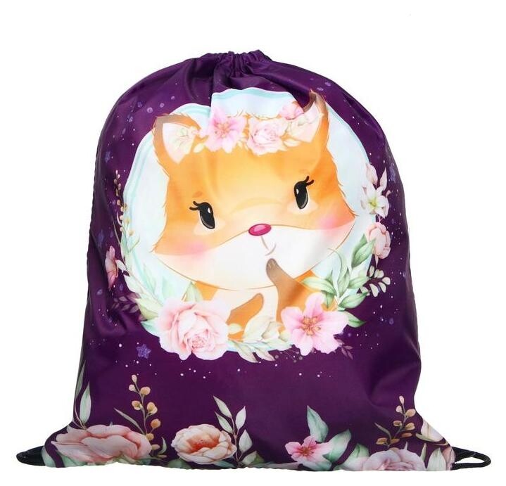 Мешок для обуви 420х340 Calligrata мсо-5с дев «Лисичка», фиолетовый  Calligrata