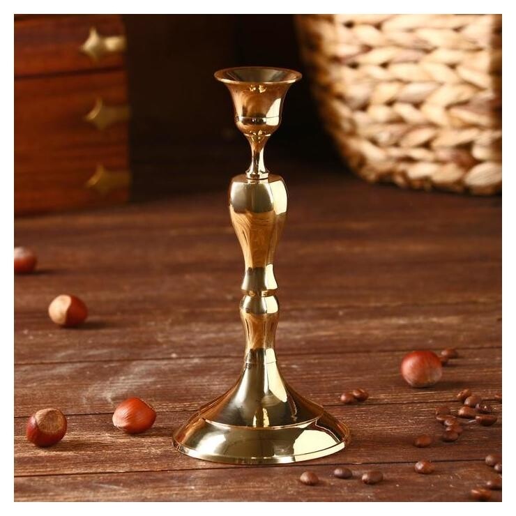 Подсвечник "Ричард" латунь 8,5х8,5х18 см 