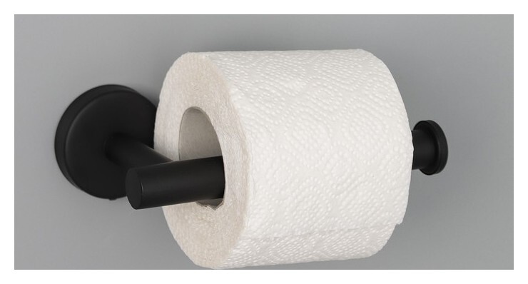 Держатель для туалетной бумаги, 16,2×2,5×9,5 см, нержавеющая сталь, цвет чёрный  