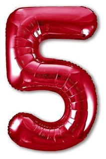 Шар фольгированный 40" «Цифра 5», цвет красный Slim Leti