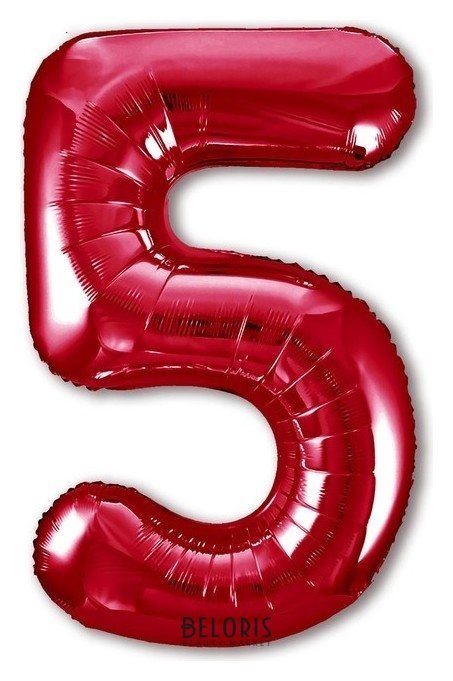 Шар фольгированный 40 «Цифра 5», цвет красный Slim Leti