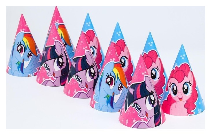 Набор бумажных колпаков "С днем рождения", My Little Pony, 10 шт
