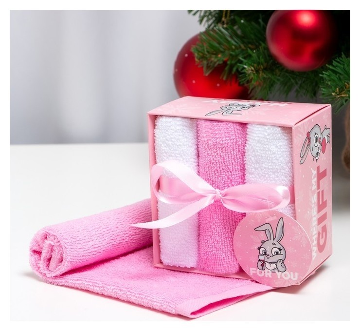 

Набор махровых полотенец этель Gift For You 30х30 см - 3 шт, хлопок 340гр/м2