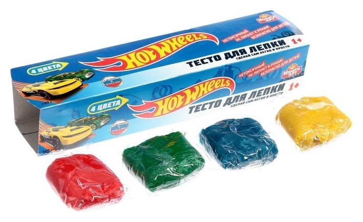 Тесто для лепки «Хот вилс» 4 цв. по 60 г  Multiart