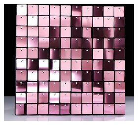 Панель с пайетками для фотозоны 30*30см розовый 