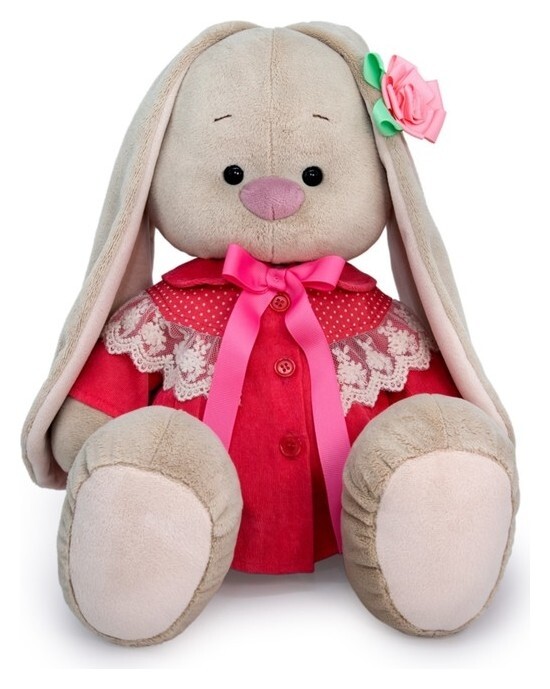 Мягкая игрушка «Зайка ми», большой, в коралловом пальто, 34 см Зайка Ми