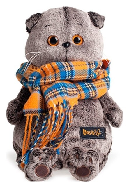 Мягкая игрушка "Басик и шарф в клеточку"  Басик и Ко