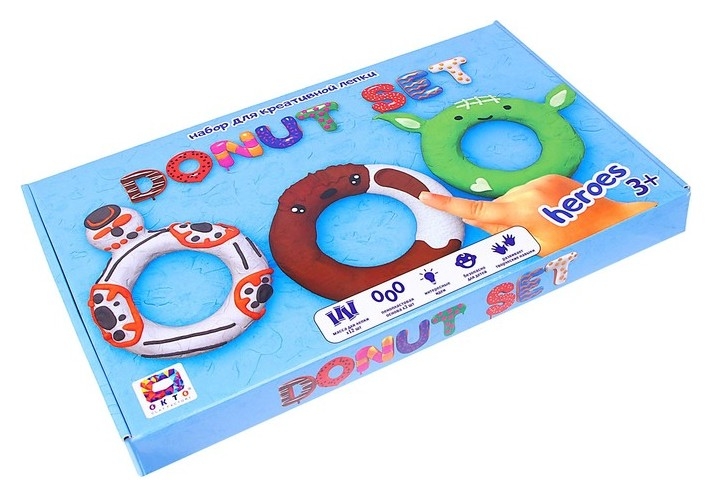 Набор лёгкого прыгающего пластилина Donut Set Heroes