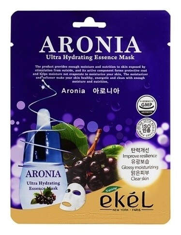 Маска тканевая для лица с экстрактом аронии Aronia Ultra Hydrating Essence Mask  Ekel
