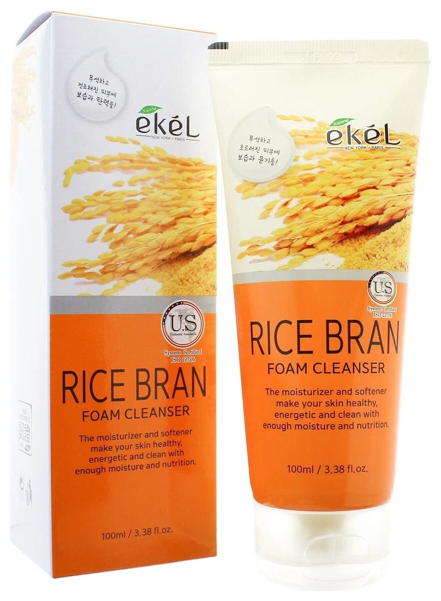 Пенка для умывания нежная с экстрактом коричневого риса Rice Bran Foam Cleanser  Ekel