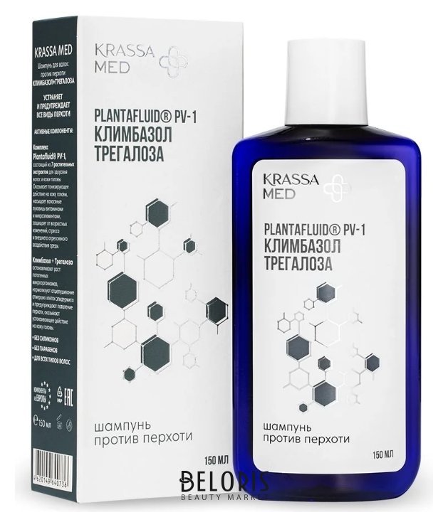 Шампунь для волос против перхоти климбазол + трегалоза KRASSA MED