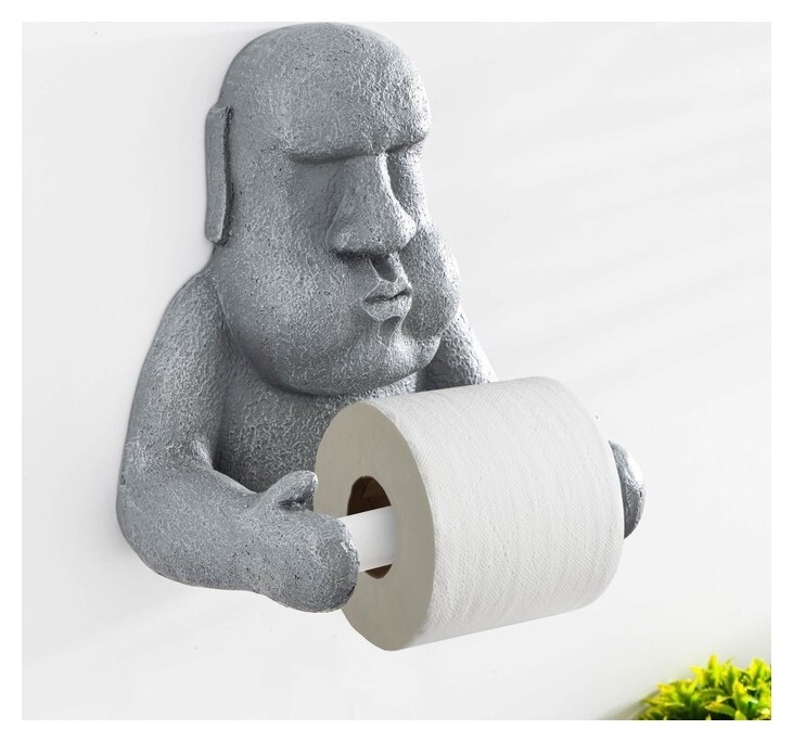 Держатель для туалетной бумаги "Моаи" 20х20х13см  Take it easy