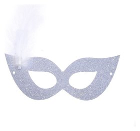 Карнавальная маска с пером, цвет серебро 