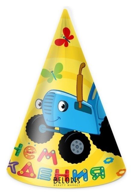 Колпак бумажный «Синий трактор: С днём рождения!», набор, 6 шт. NNB