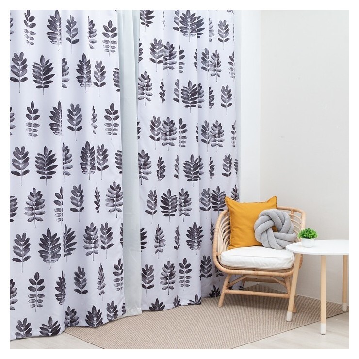 Комплект штор "Этель" Natural Print, 145*260 см-2 шт, 100% п/э, габардин  Этель