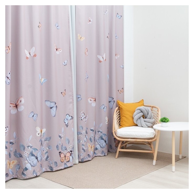 Комплект штор "Этель" Butterfly Dance, 145*260 см-2 шт, 100% п/э, габардин  Этель
