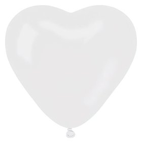 Шар12 сердце пастель белое (50 шт./уп.) /БК 