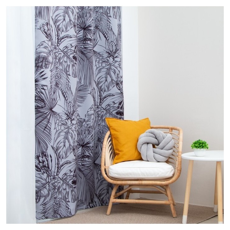 Штора "Этель" Tropical Vibes, 145*260 см, 100% п/э, блэкаут  Этель