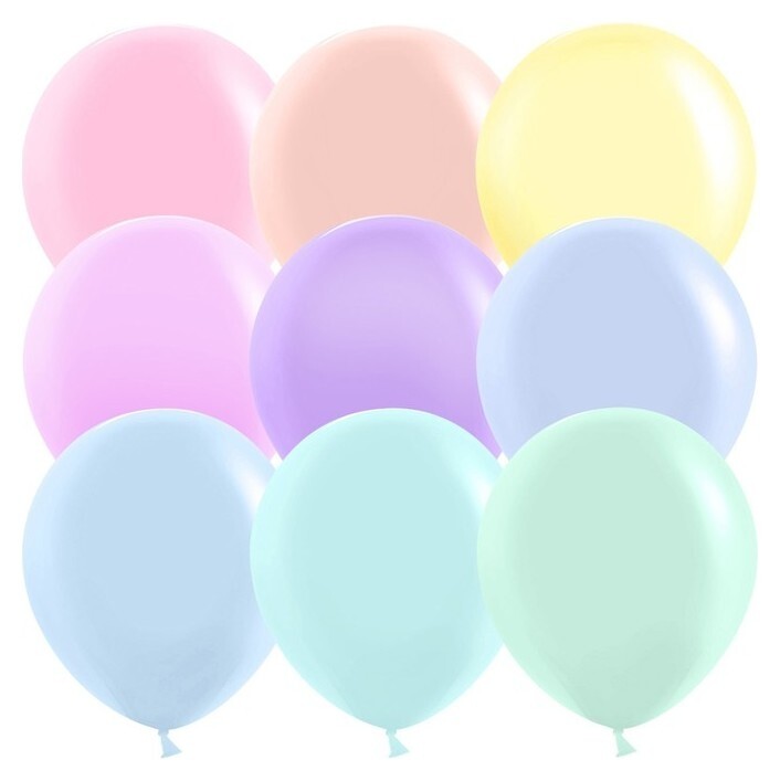 Шар латексный 18", макарунс, набор 25 шт.  Шаринг