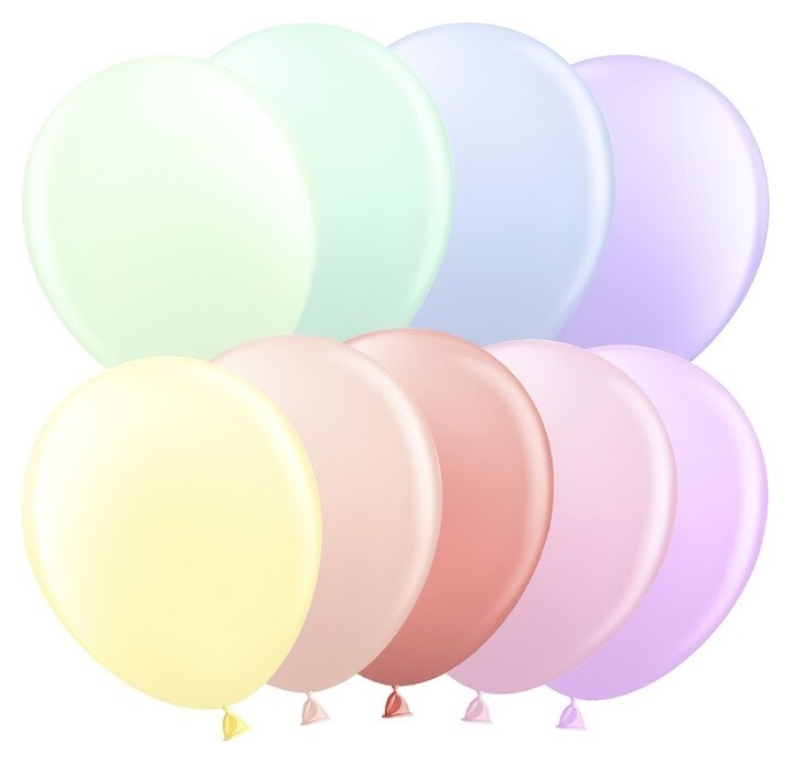 Шар латексный 10", макарунс, набор 100 шт.  Шаринг