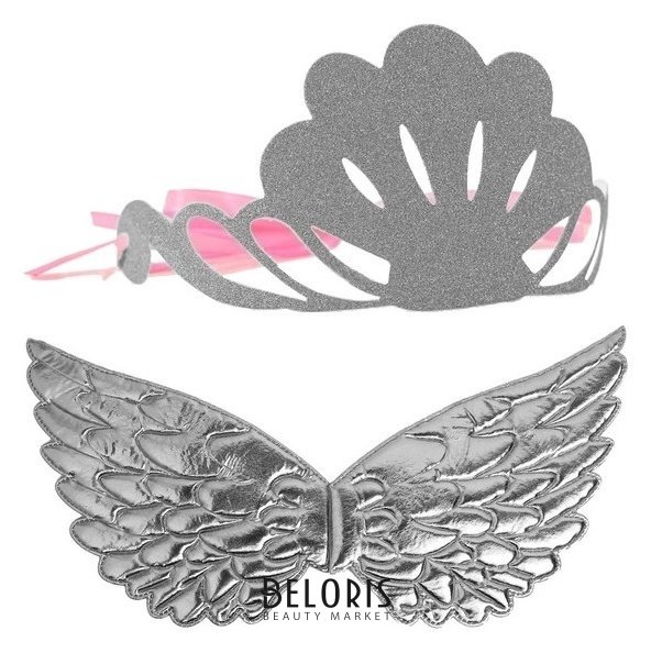 Карнавальный набор «Великолепие», 2 предмета: крылья, корона, цвет серебро NNB