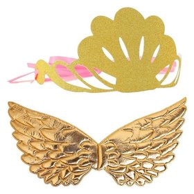 Карнавальный набор «Великолепие», 2 предмета: крылья, корона, цвет золото 
