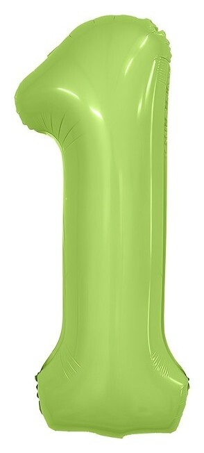 Шар фольгированный 40 цифра 1, Slim, мистик фисташка  Agura