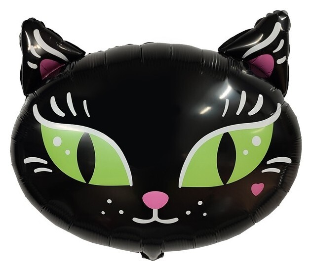 Шар фольгированный фигура 24""черная кошечка", инд.упаковка  Agura