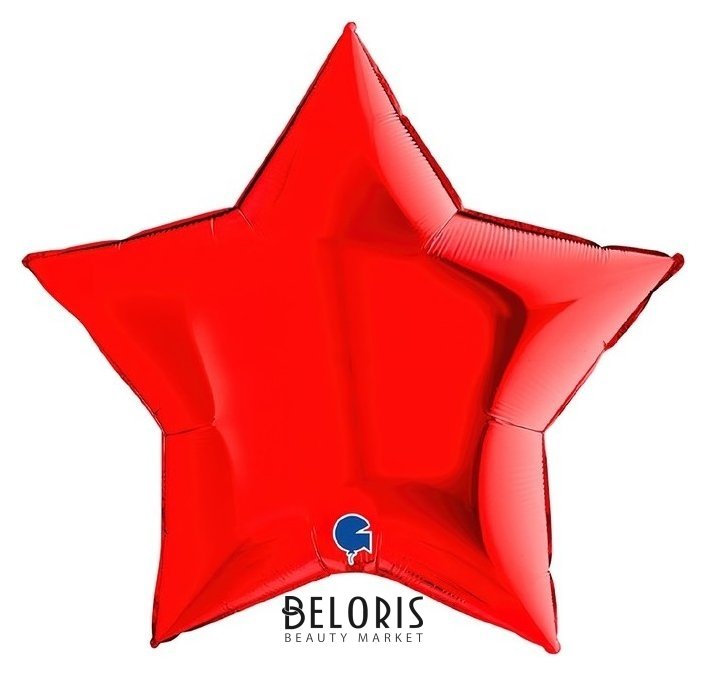 Шар фольгированный звезда 36 металлик Red КНР