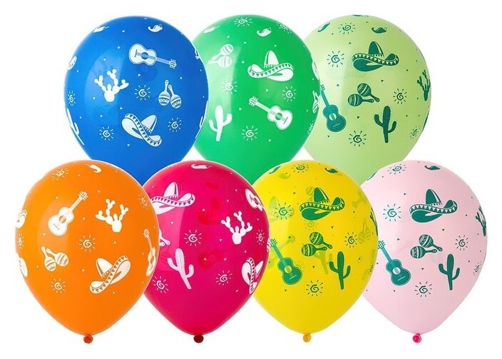 Шар латексный 12""ДР фиеста", шелкография, набор 25 шт.  Веселая затея