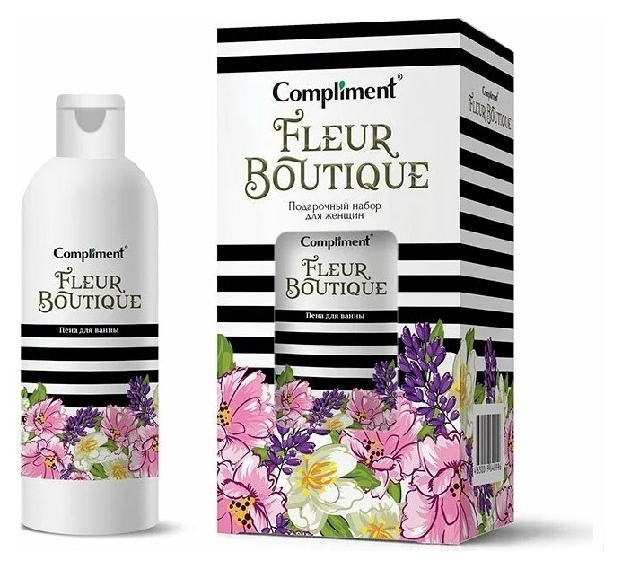 Подарочный набор Пена для ванны + Соль эвкалипт + Соль бергамот №1581 Fleur Boutique Bouquet  Compliment