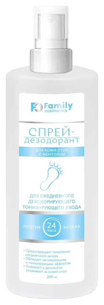 Спрей-дезодорант для кожи стоп с ментолом  Family cosmetics
