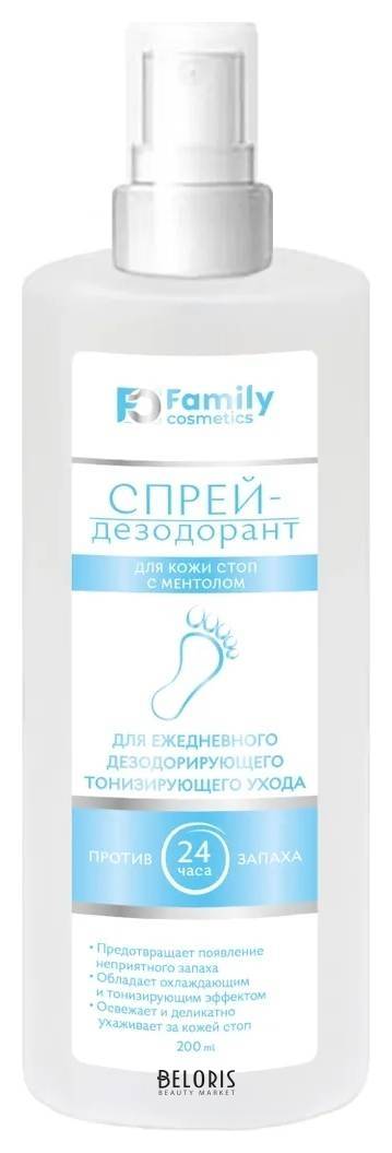 Спрей-дезодорант для кожи стоп с ментолом Family cosmetics