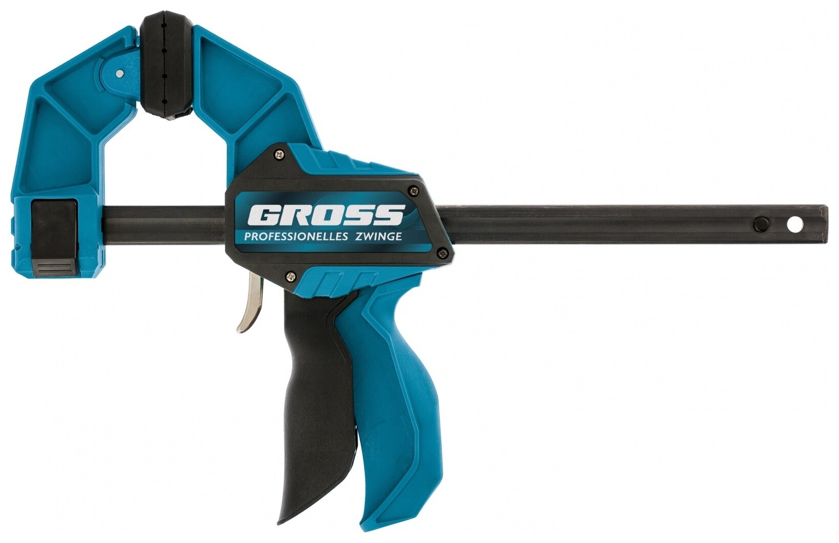 Струбцина реечная, быстрозажимная, пистолетного типа, пошаговый механизм, пластиковый корпус, 150 мм  Gross