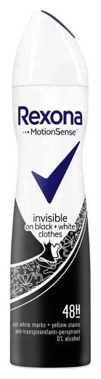 Дезодорант-спрей Невидимая защита на черной и белой одежде
