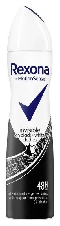Дезодорант-спрей Невидимая защита на черной и белой одежде Rexona