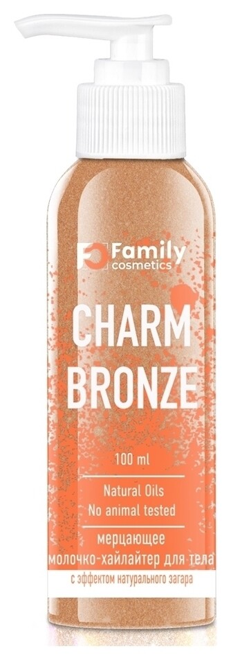 Молочко-хайлайтер для тела Мерцающее с эффектом загара Charm Bronze  Family cosmetics