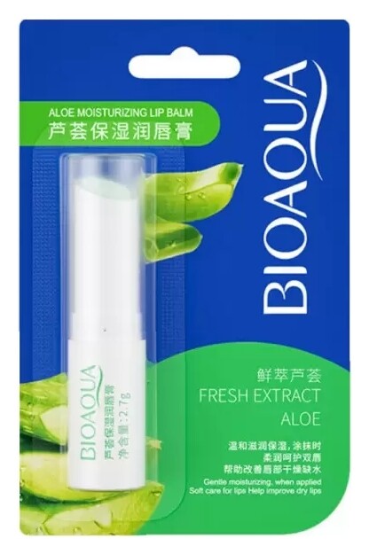 Гигиеническая помада для губ Питательная с экстрактом алое Bioaqua
