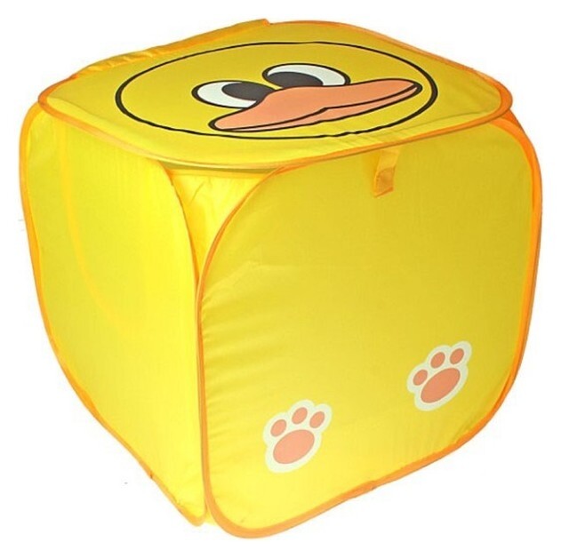 Корзина для игрушек «Утёнок» с ручками и крышкой, жёлтая Funny Toys