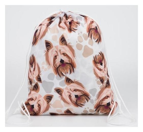 Мешок для обуви на шнурке, цвет белый  