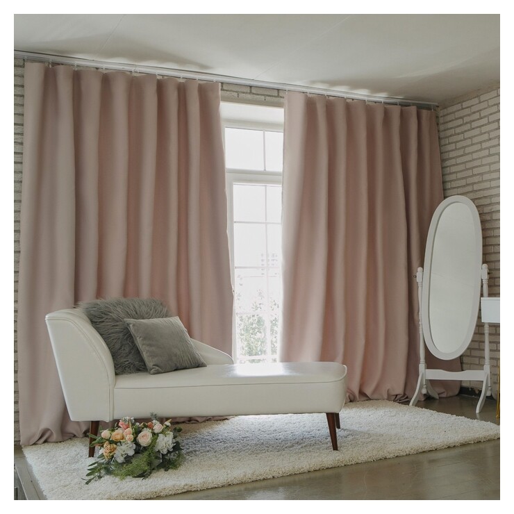 Штора портьерная «Этель» 145×265 см, блэкаут, цвет розовый металл, пл. 210 г/м², 100% п/э  Этель