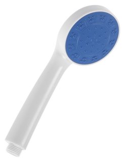 Душевая лейка Zein Z0210, пластик, 1 режим, цвет белый с синей вставкой Zein