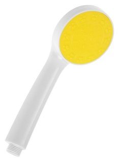 Душевая лейка Zein Z0206, пластик, 1 режим, цвет белый с желтой вставкой Zein