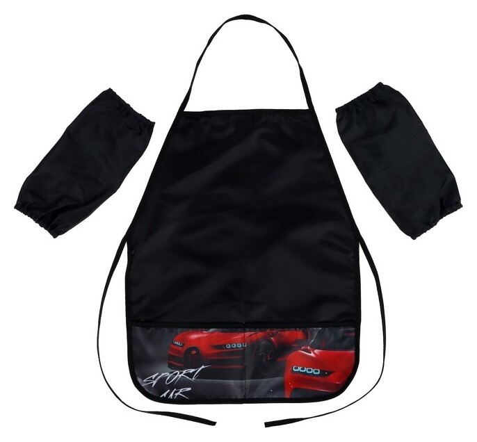 Фартук для труда + нарукавники, 490 х 390/250 х 120 мм, рост 116-152 см, ТПК пчелка, нф-2 "Красная тачка"  Пчелка